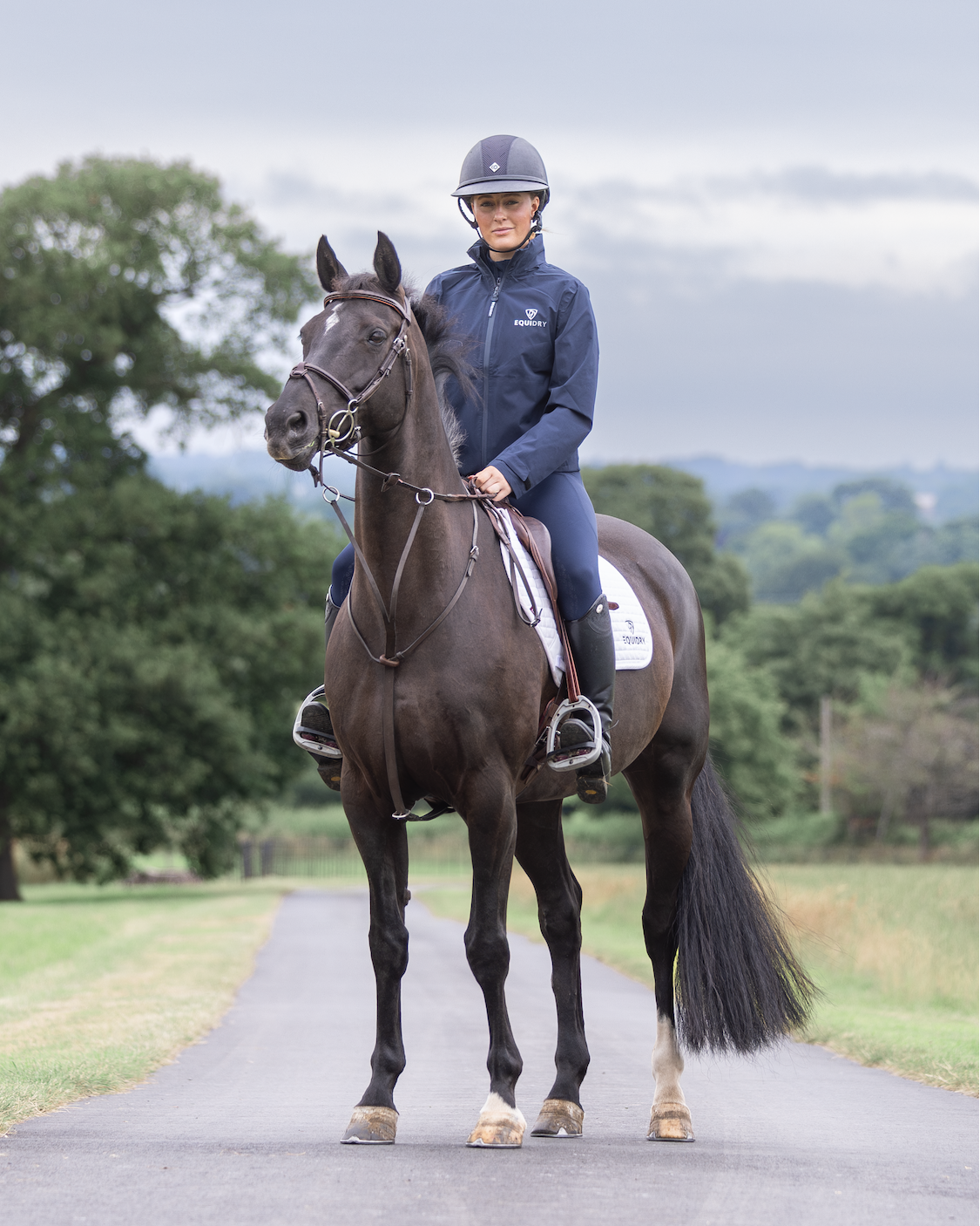 EQUIDRY Nimbus Waterproof Pack Away Jacket Women's Navy