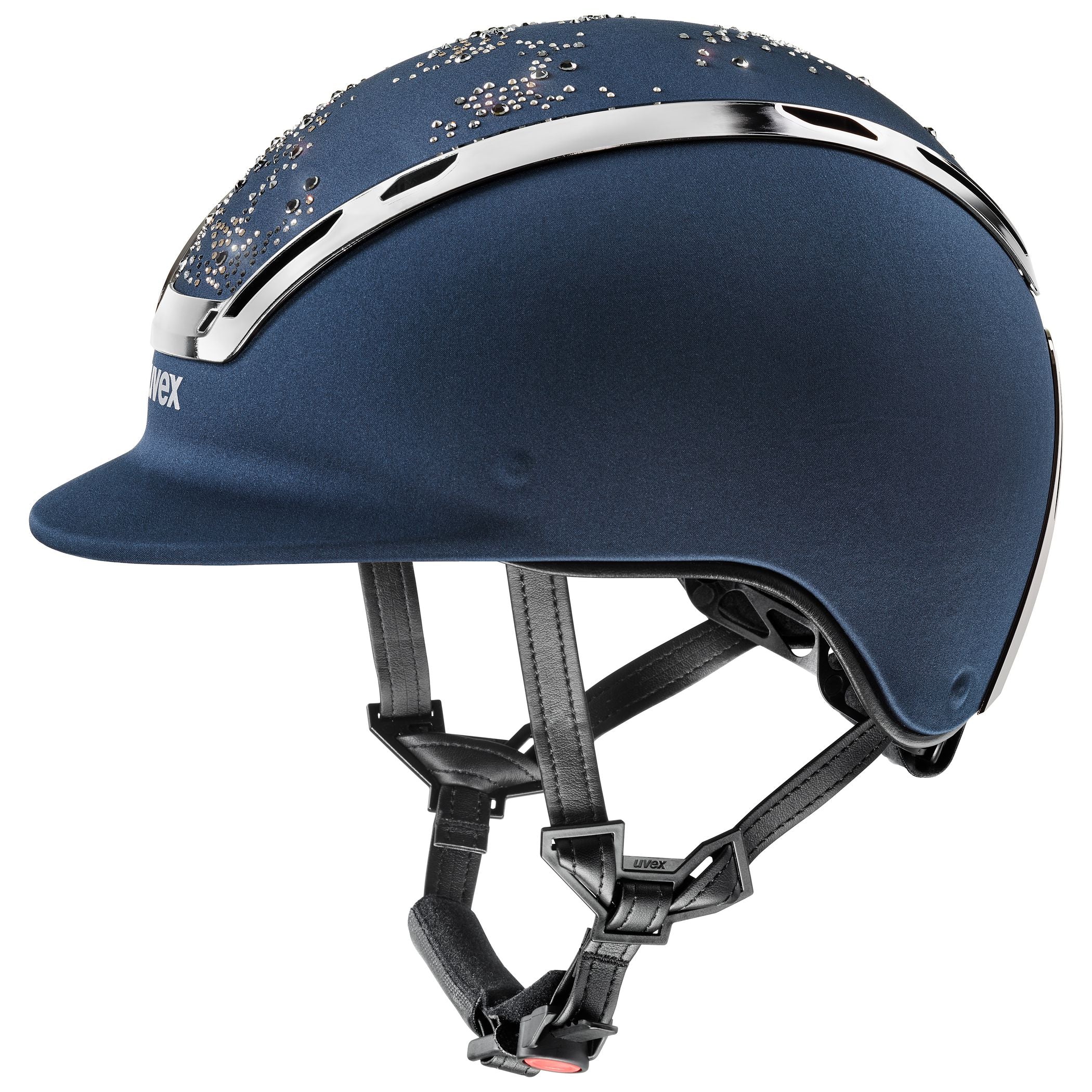 UVEX Suxxeed Diamond Riding Helmet - Navy Rose: Stylish & Safe Equestrian Headgear with Swarovski Crystals
