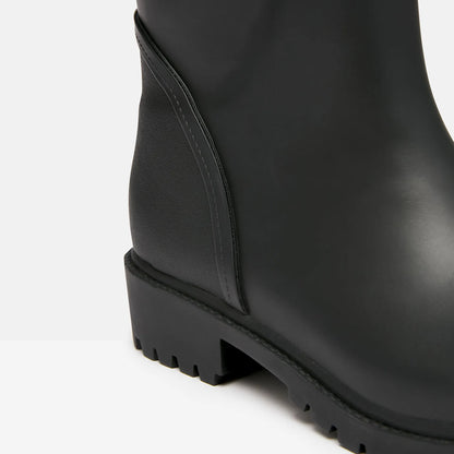 JOULES Wistow Black Wellies: Mid-Calf Wellington Boots, Adjustable Fit, Waterproof Footwear