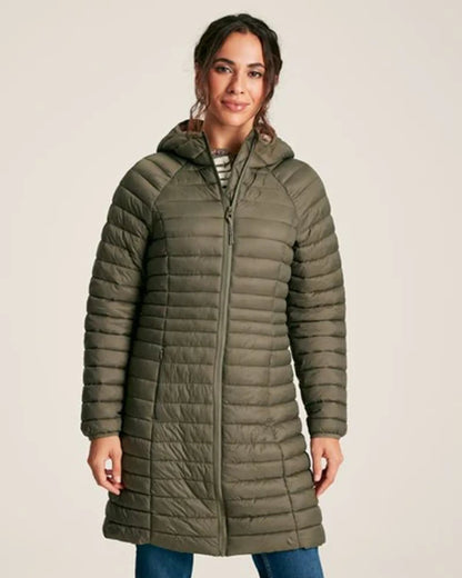 Joules Bramley Khaki Green Packable Padded Coat | Showerproof Puffer Jacket
