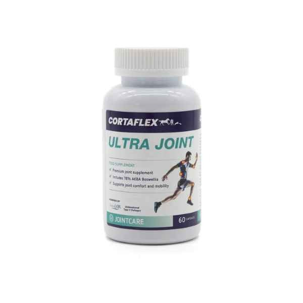 Cortaflex Ultra Joint supplement bottle, 60 capsules for joint comfort and mobility support.