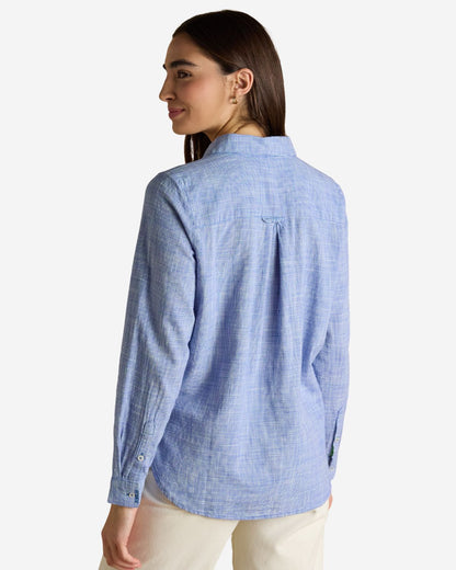 Joules Ida Blue Puppytooth Long Sleeve Cotton Shirt | Equiflair