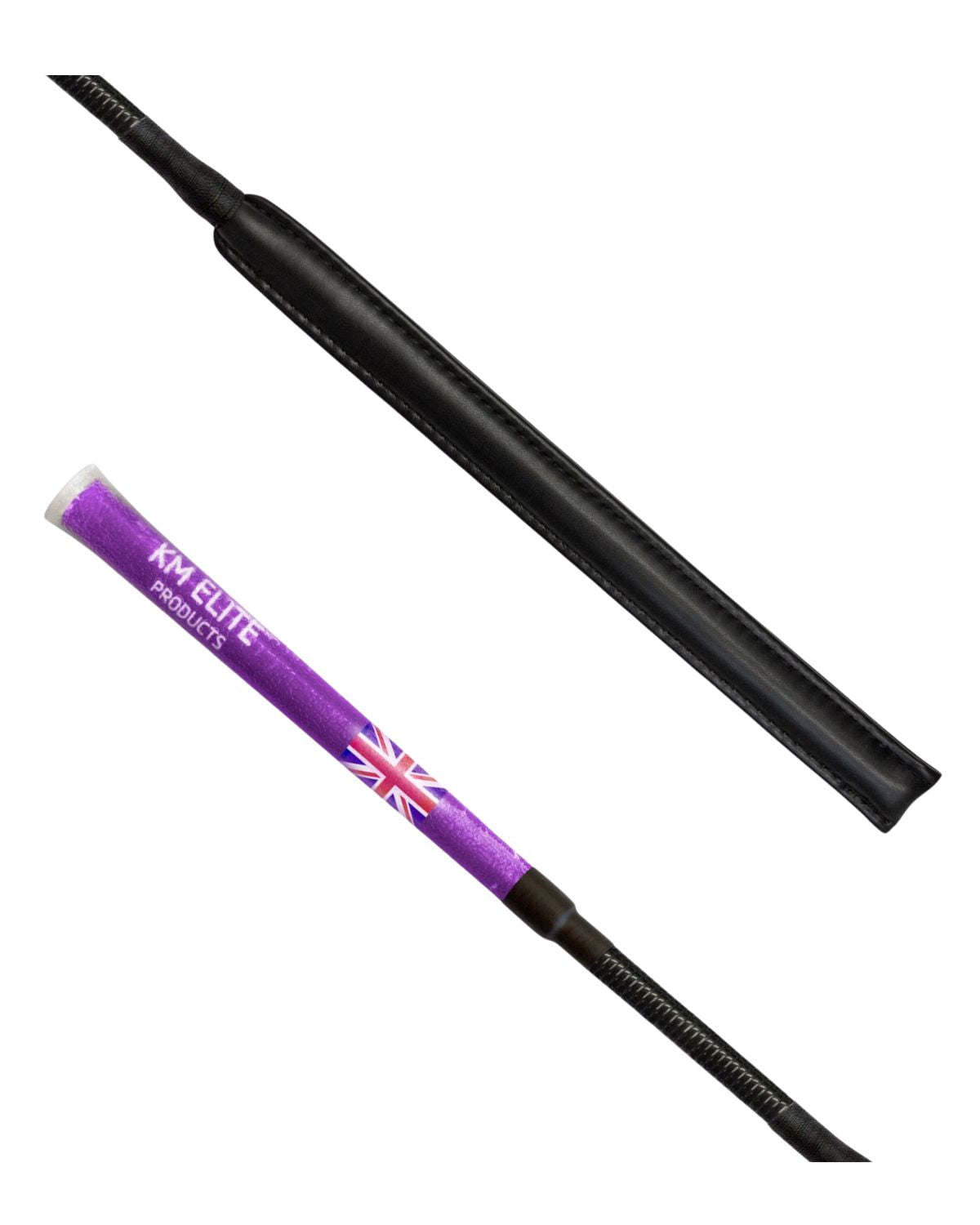 KM Elite Cush Grip Purple Jump Bat: Slimline Equestrian Riding Whip. BS & BSJA Compliant.
