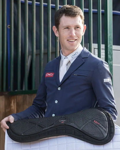 LeMieux X-Grip Silicone Half Pad - Black Equestrian Saddle Pad: Enhances Saddle Stability & Grip