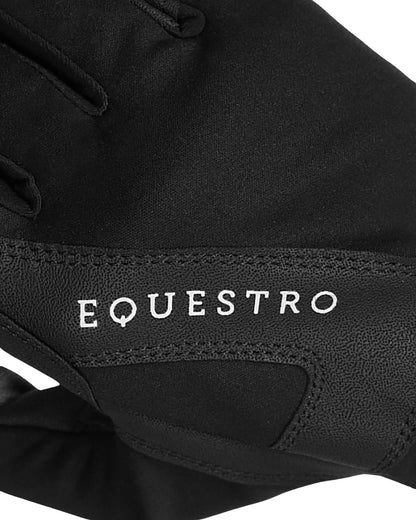 Equestro Technical Fabric Gloves With Fleece Lining Black