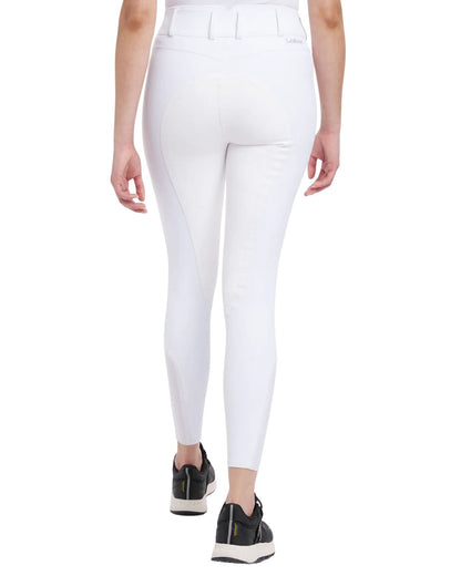 Lemieux Victoria White Dressage Breeches with Suede Seat and Heart-Shaped Rear Cut - Stylish Equestrian Riding Pants for Women