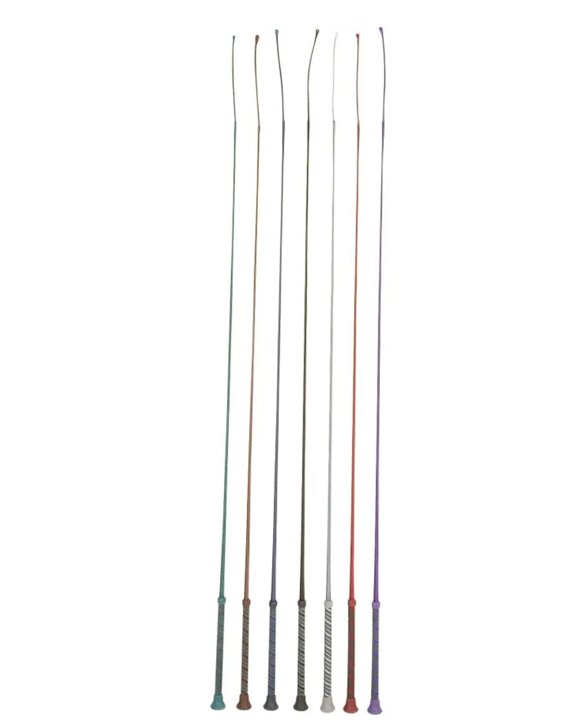 Hy Equestrian Schooling Whip Spiral Sure Grip Handle Grey