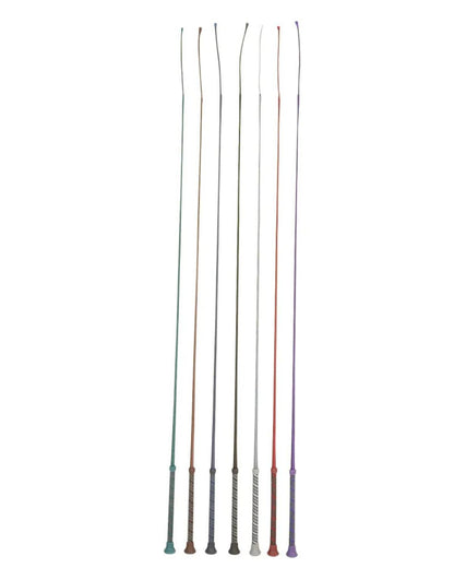 Hy Equestrian Schooling Whip Spiral Sure Grip Handle Grey