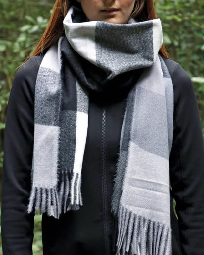 Hy Equestrian Cumbria Soft Touch Scarf Black/White/Grey