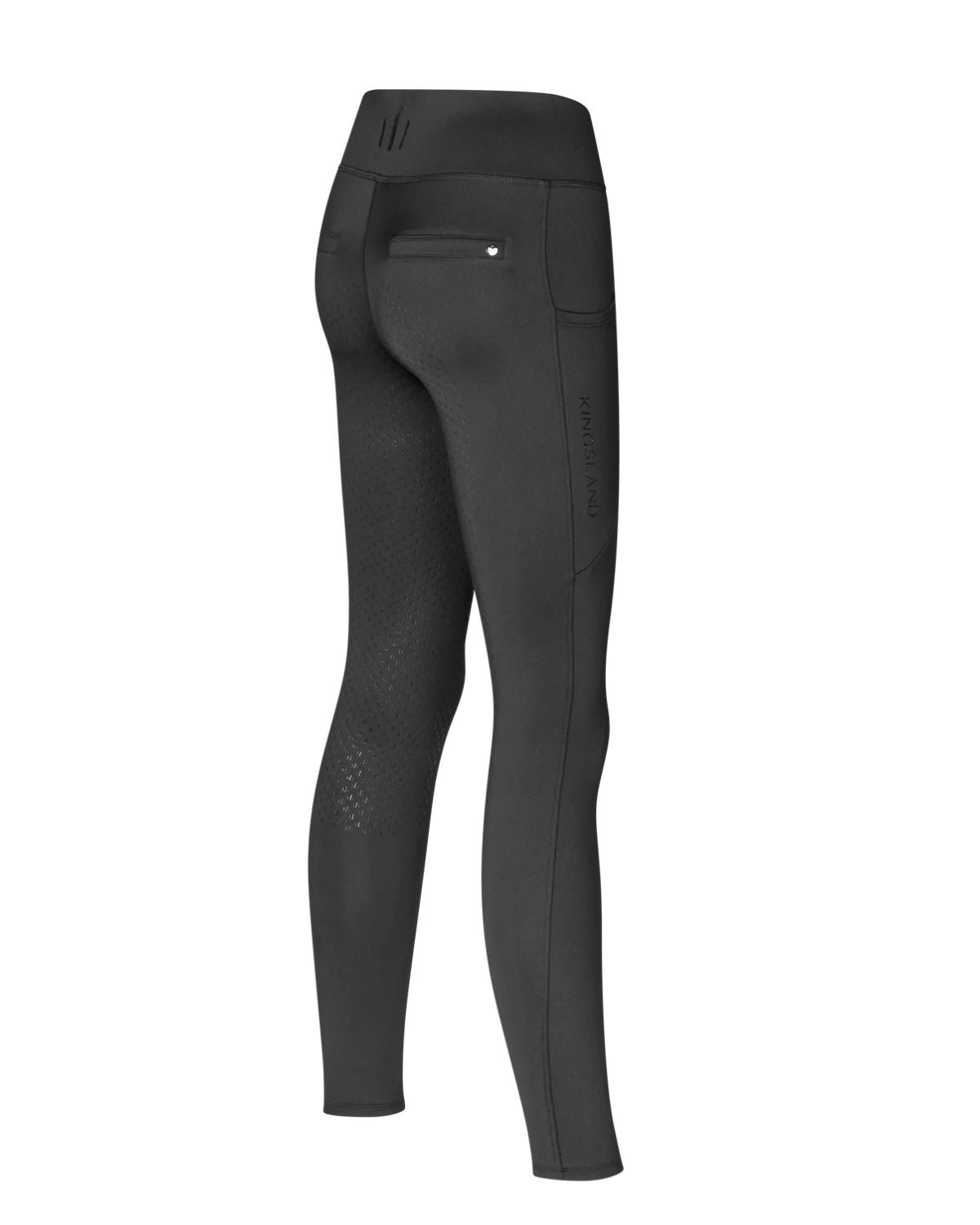 KINGSLAND KLVIDEL Black Ladies Riding Tights: Full-Grip Equestrian Apparel