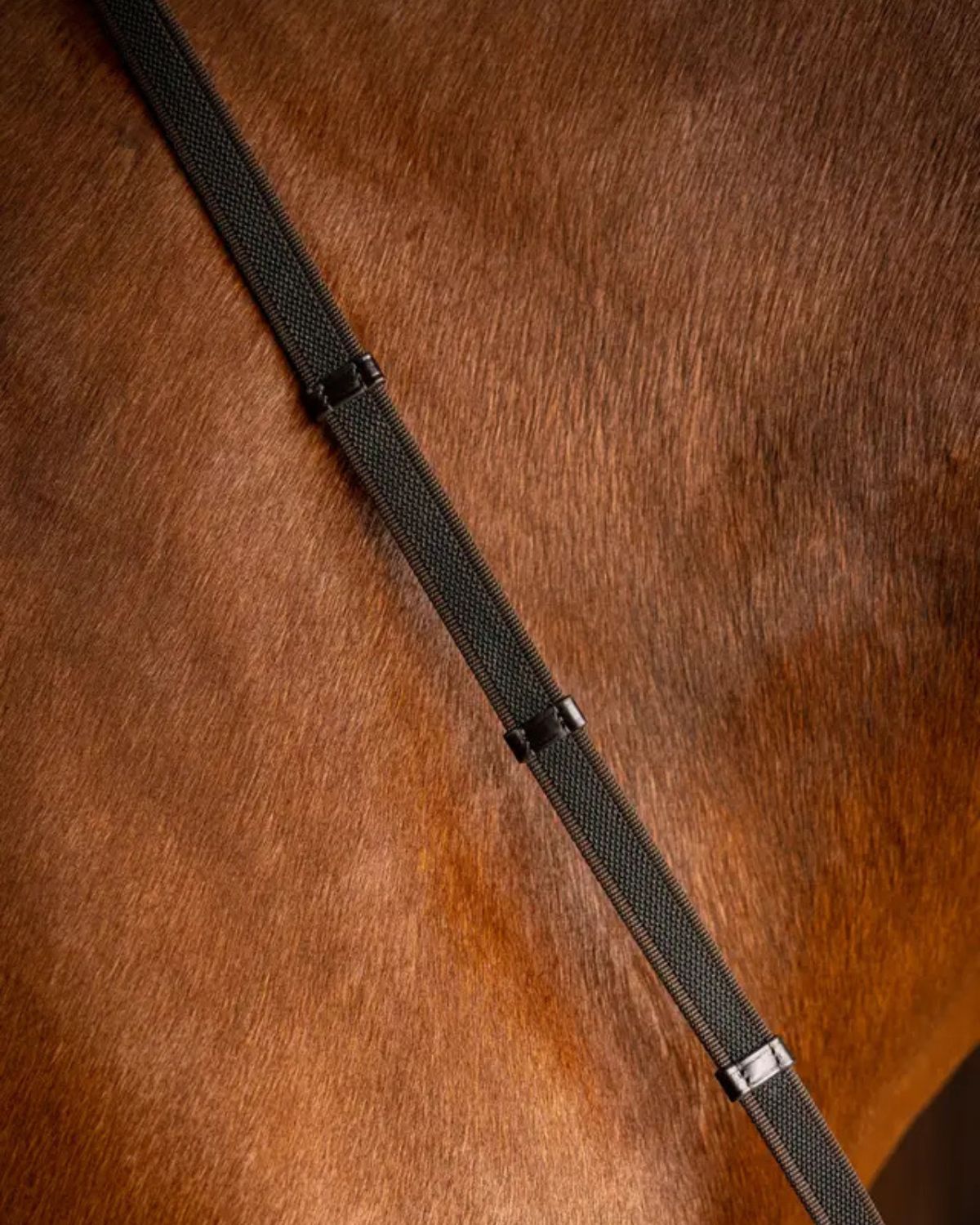 LeMieux Rubber Grip Continental Reins Havana/Silver
