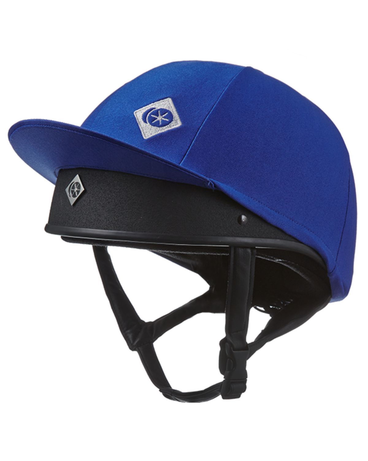 Charles Owen Traditional Royal Blue Silk Jockey Helmet Cover - Equiflair