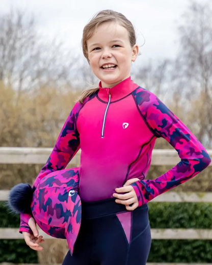 Hy Equestrian DynaForce Hat Cover Raspberry/Navy