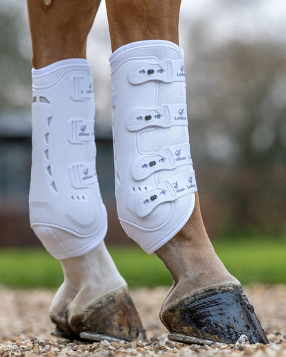 LEMIEUX Ultra Mesh Snug Horse Boots - Hind White - Equestrian Leg Protection