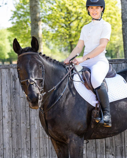 Woof Wear White Competition Shirt for Equestrian Riding - Breathable, 4-Way Stretch