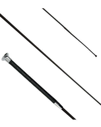 KM Elite Dressage Whip - Black Crystal Spiral, Silver Cap - Equiflair Equestrian