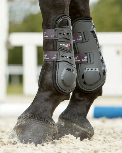 LEMIEUX IMPACT RESPONSIVE TENDON BOOTS BLACK: Horse Leg Protection for Jumping - Equiflair