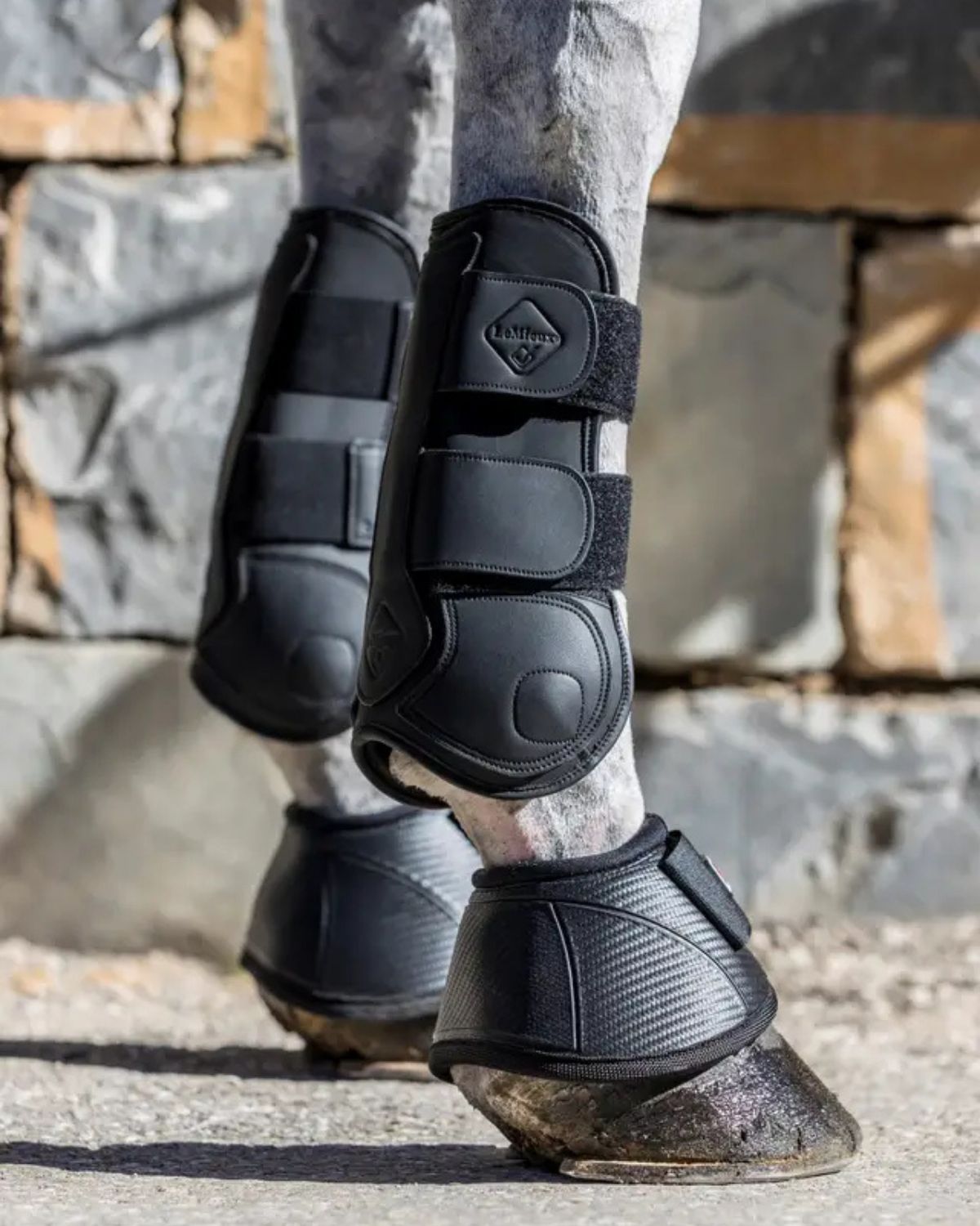 LeMieux Capella Black Tendon Boots for Horse Riding Leg Protection - Equiflair