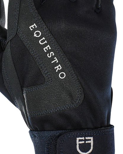 Equestro Technical Fabric Gloves With Fleece Lining Navy
