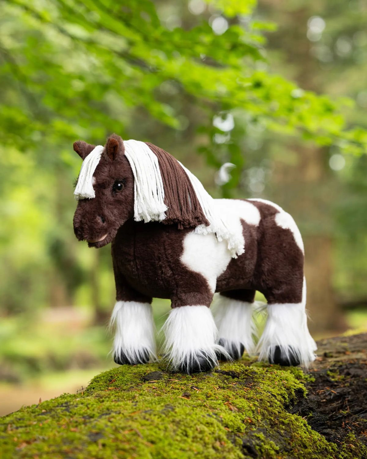 LEMIEUX TOY PONY DAZZLE: Brown & White Skewbald Plush Horse Toy for Kids - Equestrian Gift