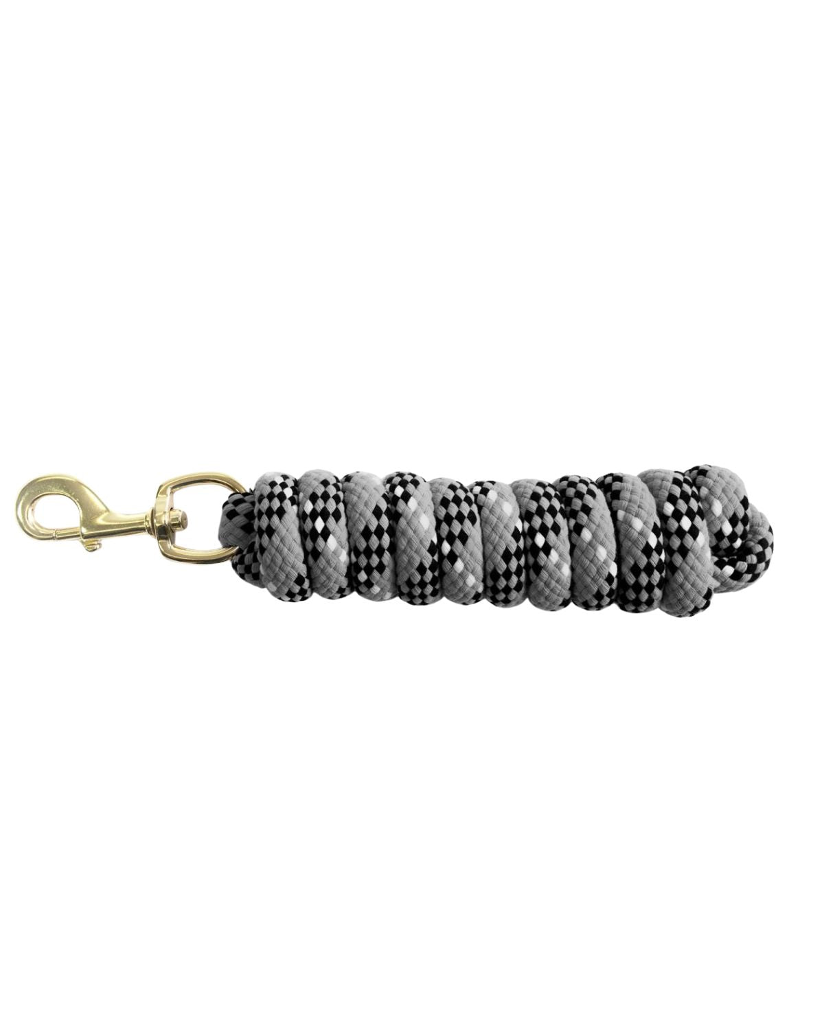 KM ELITE Grey Cotton Lead Rope - Double Braided with Brass Snap | Equiflair