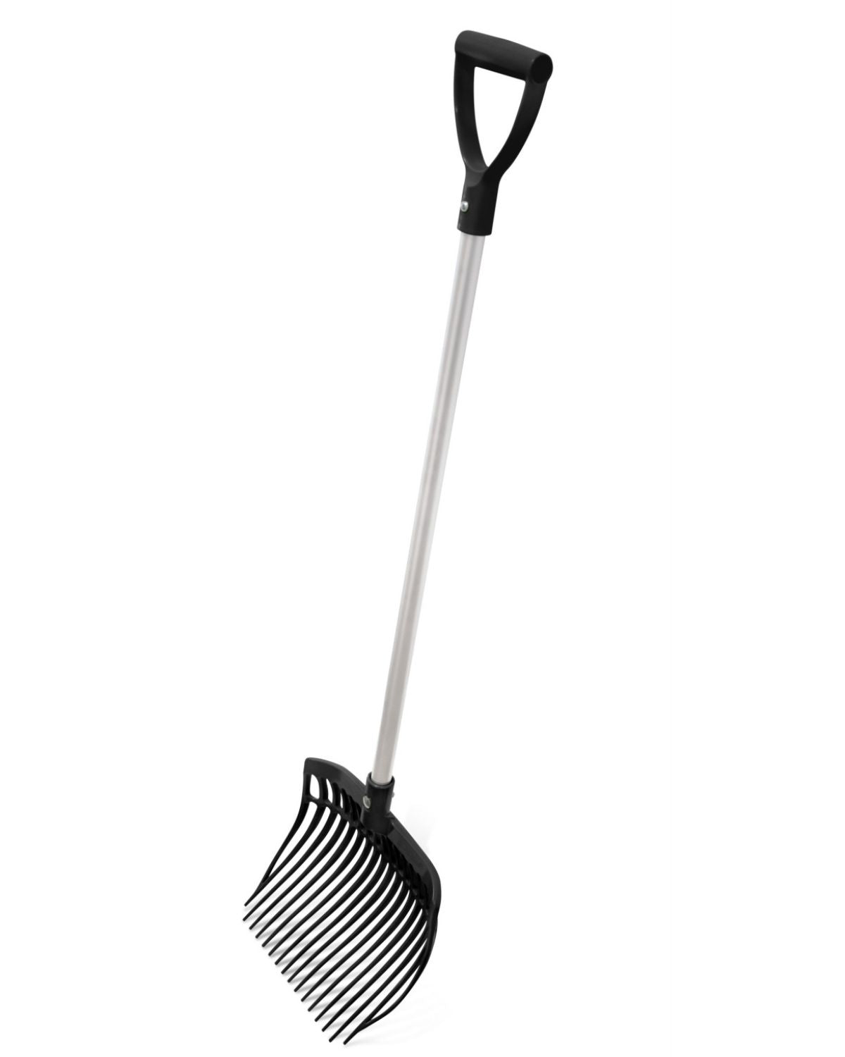 KM Elite Ultimate Child Shavings Fork - Black. Stable fork, bedding fork, muck fork, yard cleaning tool. Child size fork.