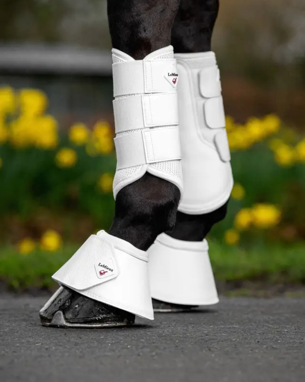 LeMieux WrapRound Leather Over Reach Boots White