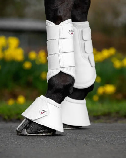 LeMieux Wraparound White Leather Over Reach Boots - Horse Riding Apparel