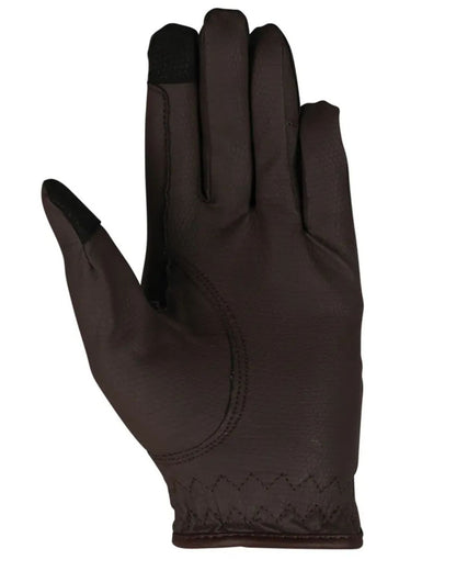 Hy Equestrian Children's Cottenham Elite Riding Gloves Brown