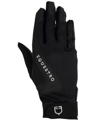 Equestro Gloves In Technical Fabric Black