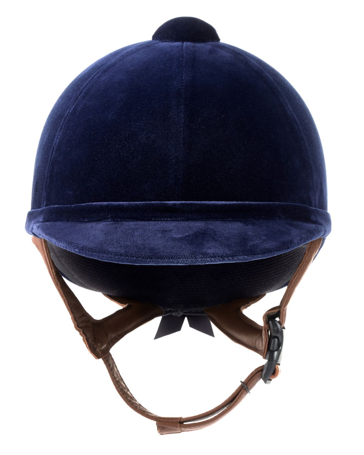CHARLES OWEN NEW HAMPTON Navy Velvet Riding Helmet - Front View