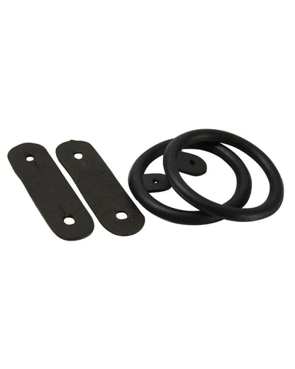 Hy Equestrian Peacock Rings & Leather Straps Black Pair