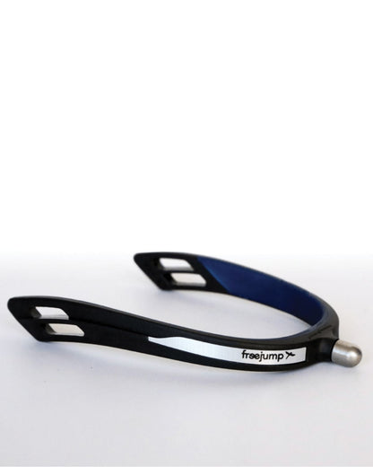 Freejump Spur'One Round End Black/Pearl Blue Equestrian Spur. High performance riding equipment.
