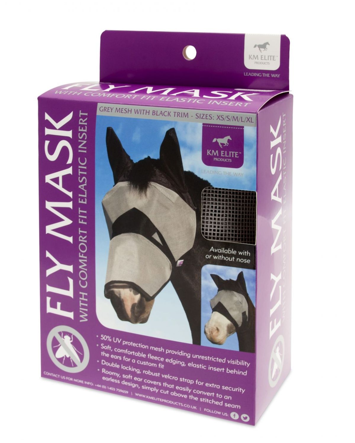 KM Elite Fly Mask with Ears and Nose