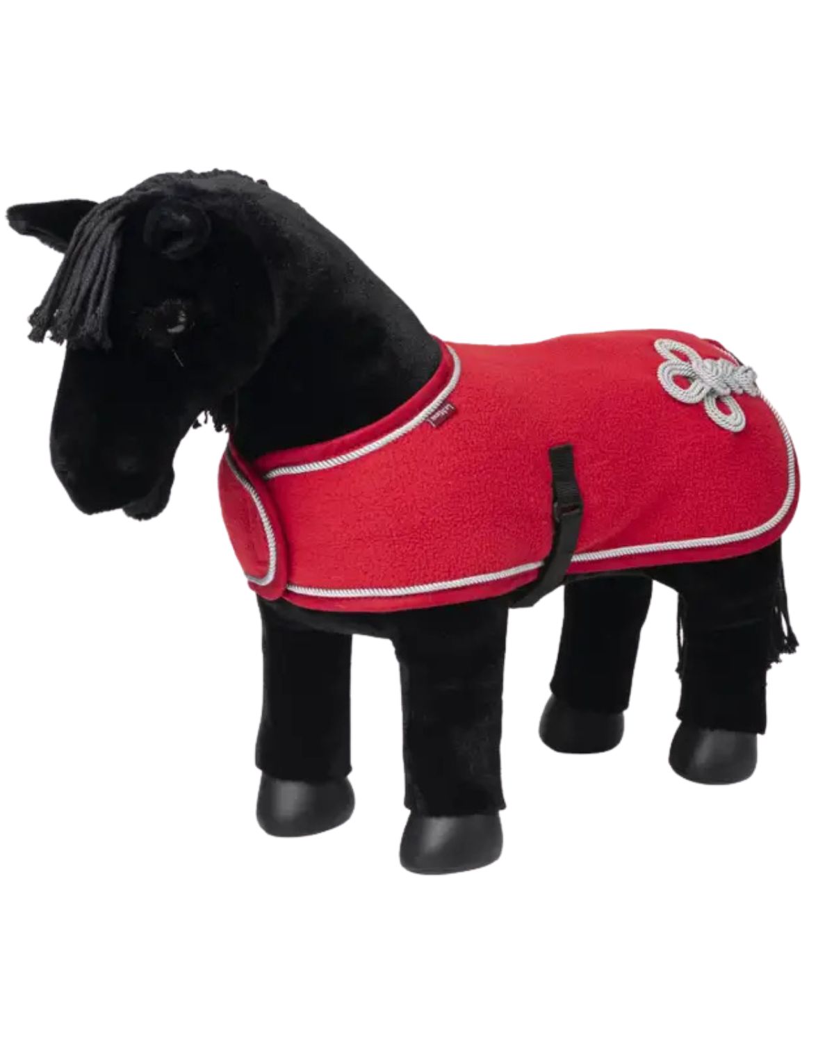 LeMieux Toy Pony Rug - Chilli Red Fleece Blanket with Braiding Detail & Ornaments | Equiflair