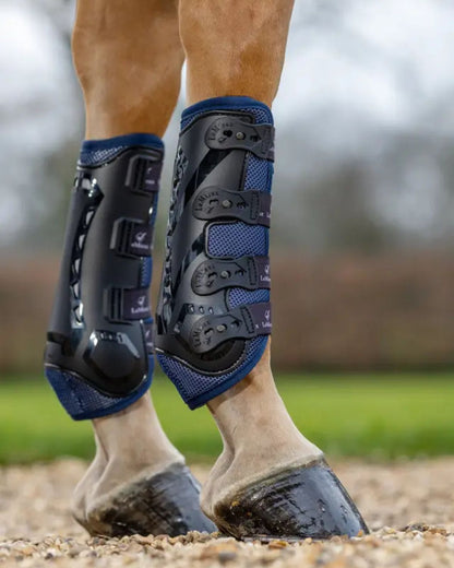 LeMieux Ultra Mesh Snug Boots Front Dark Navy - Horse Riding Leg Protection, Breathable Support, Equiflair