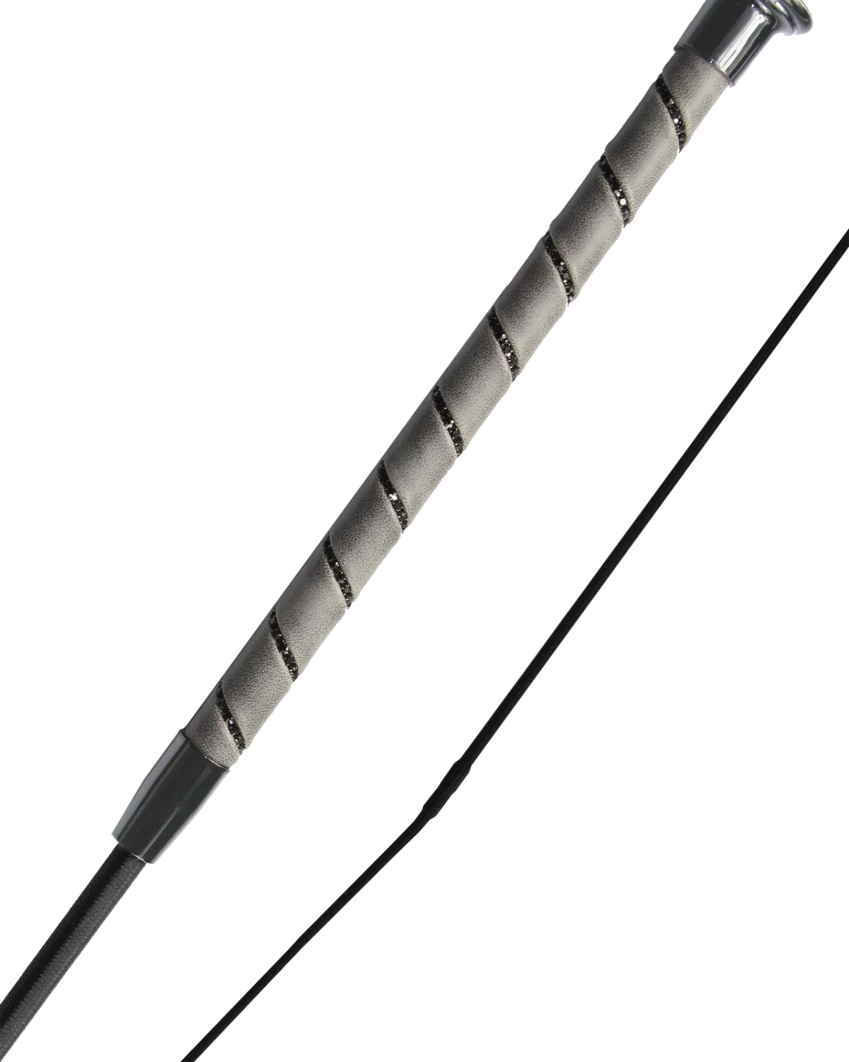 Woof Wear Stealth Grey Dressage Whip with Crystal Grip | Elegant Riding Crop for Dressage Training