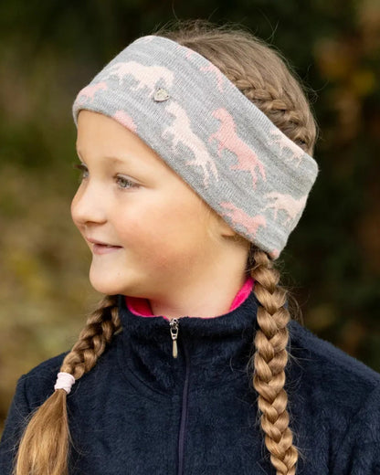 Hy Equestrian Flaine Children's Headband - Grey/Pink
