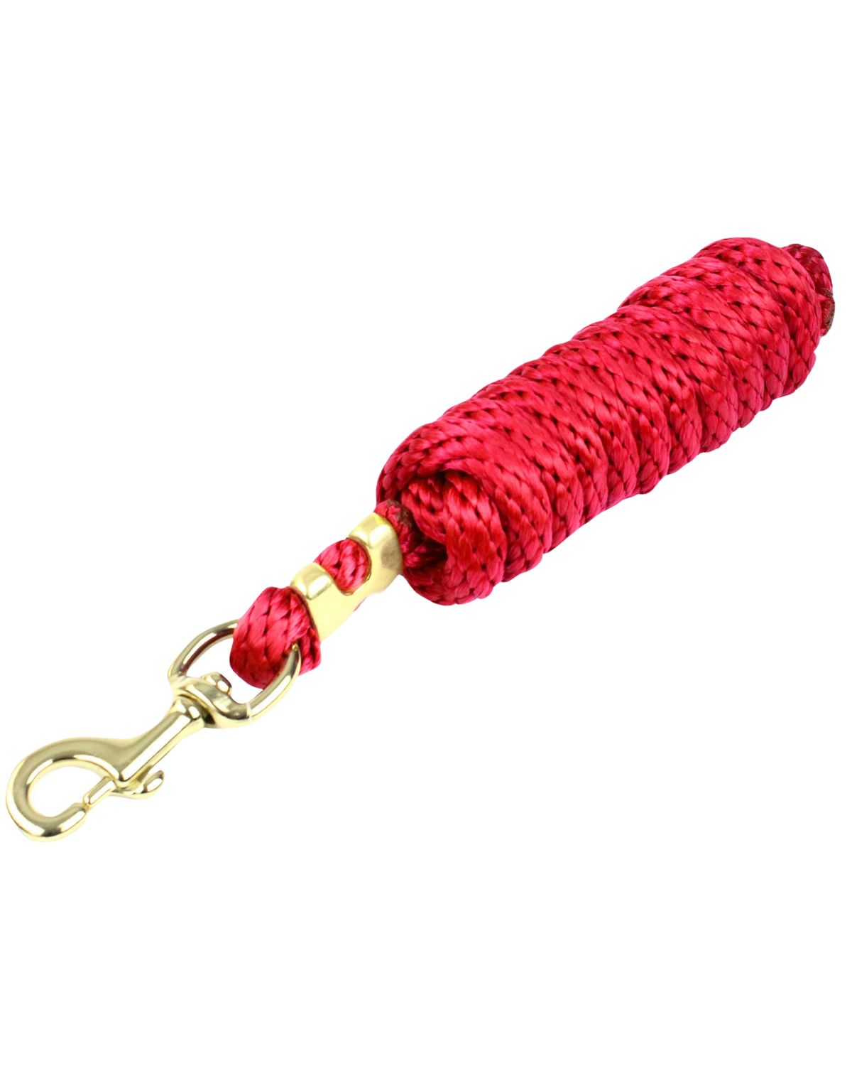 KM ELITE Poly Lead Rope - Red - Durable Horse Lead Rope with Brass Snap Hook