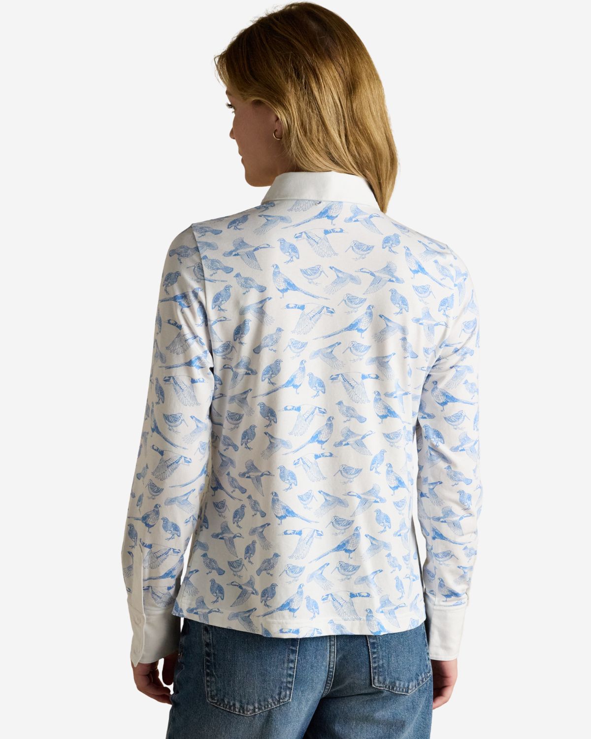 Joules Charlotte Blue Pheasants Printed Jersey Shirt