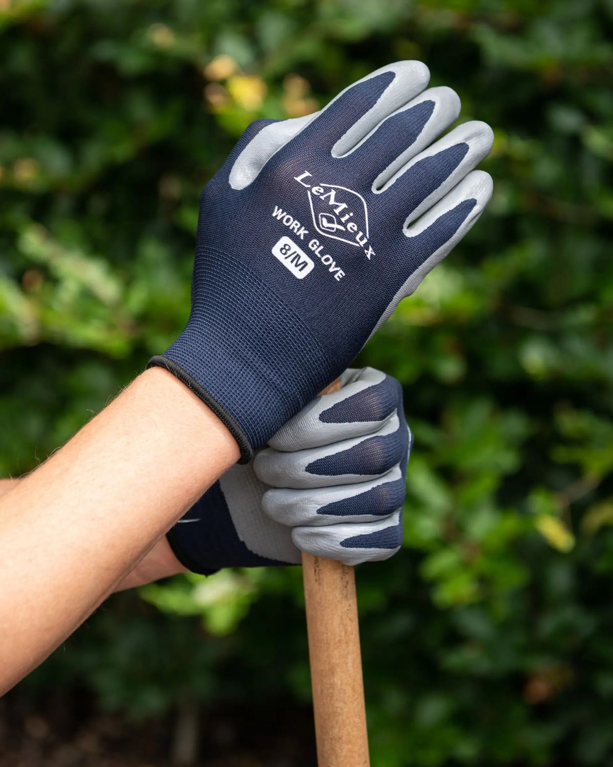 LeMieux Navy Work Gloves 8/M: Durable Gardening & Yard Gloves with Maximum Grip for Tough Jobs, Equiflair