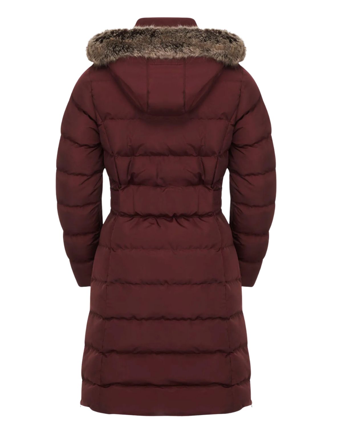 LeMieux Gina Three Quarter Coat Port: Long Padded Winter Jacket with Faux Fur Hood & Fleece Lined Pockets