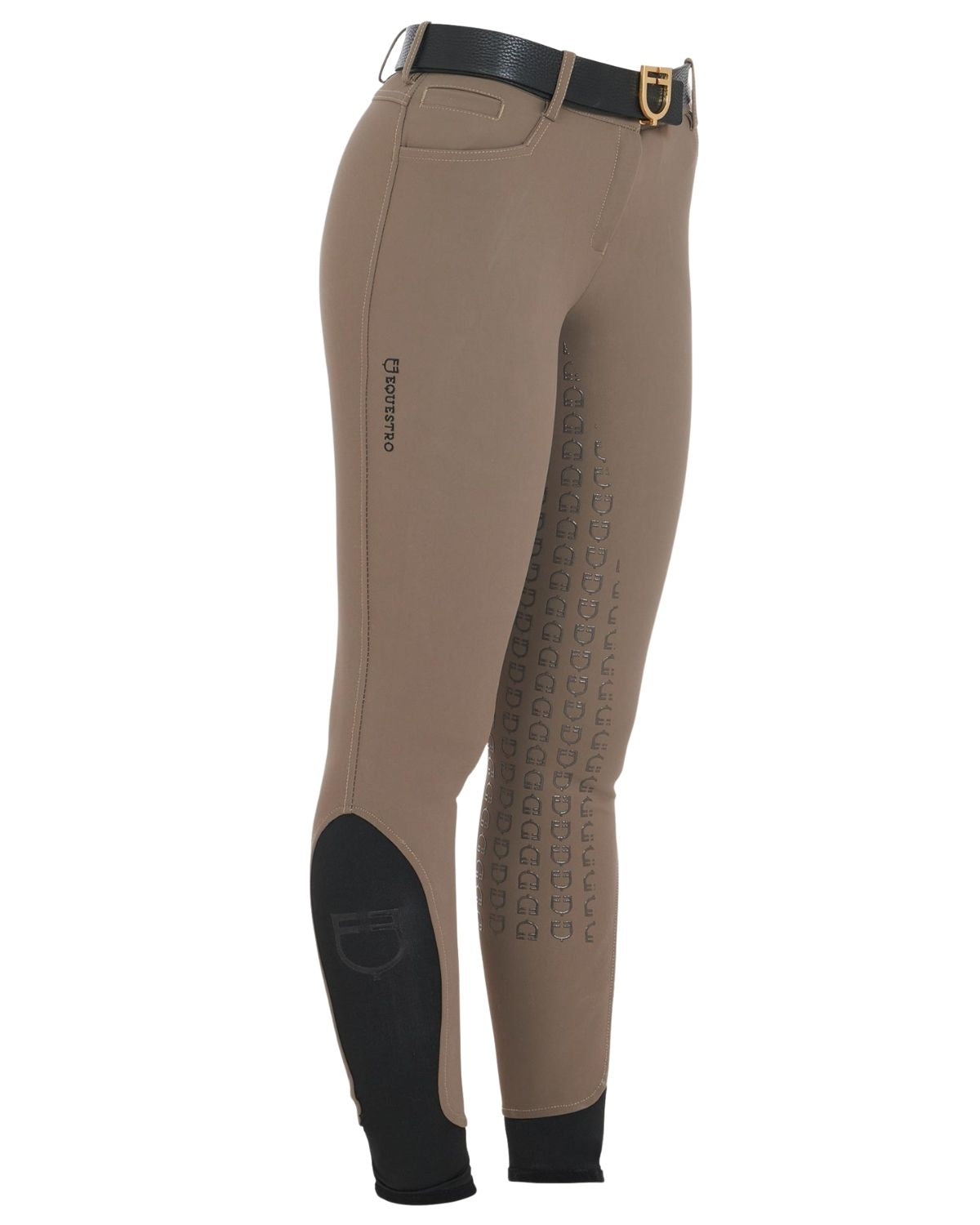 Equestro Women's Full Grip Slim Fit Breeches Walnut