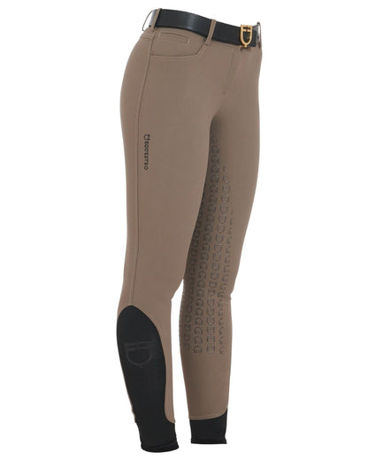 Equestro Women's Full Grip Slim Fit Breeches Walnut