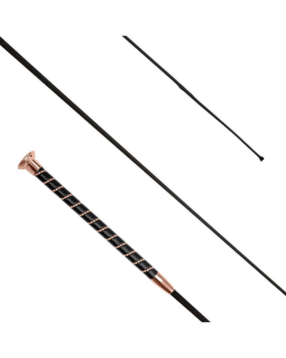 Equiflair Dressage Whip: Black Grip, Crystal Spiral, Rose Gold Accents, 110cm