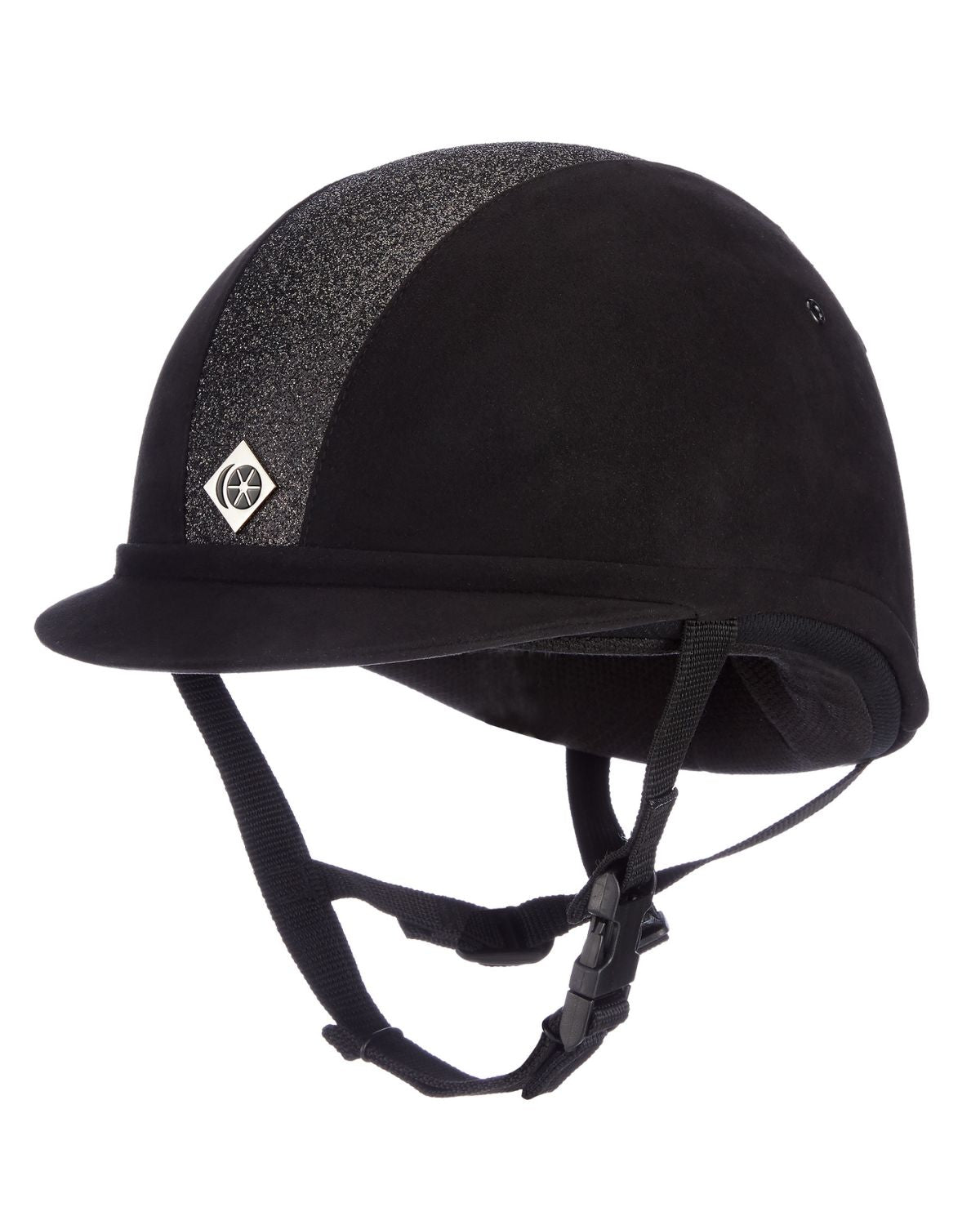 Charles Owen YR8 Sparkly Junior Horse Riding Helmet - Black with Glitter Stripe