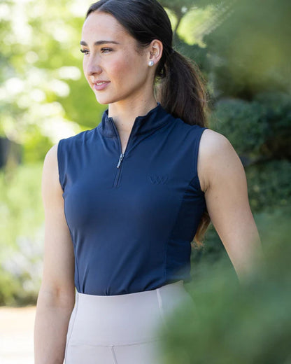 Woof Wear Sleeveless Tech Riding Shirt Navy | Equiflair - Performance Equestrian Apparel