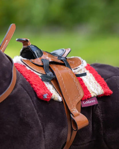LeMieux Toy Pony Western Saddle Tan | Equiflair - Miniature Toy Saddle for Kids' Horse Play & Collection