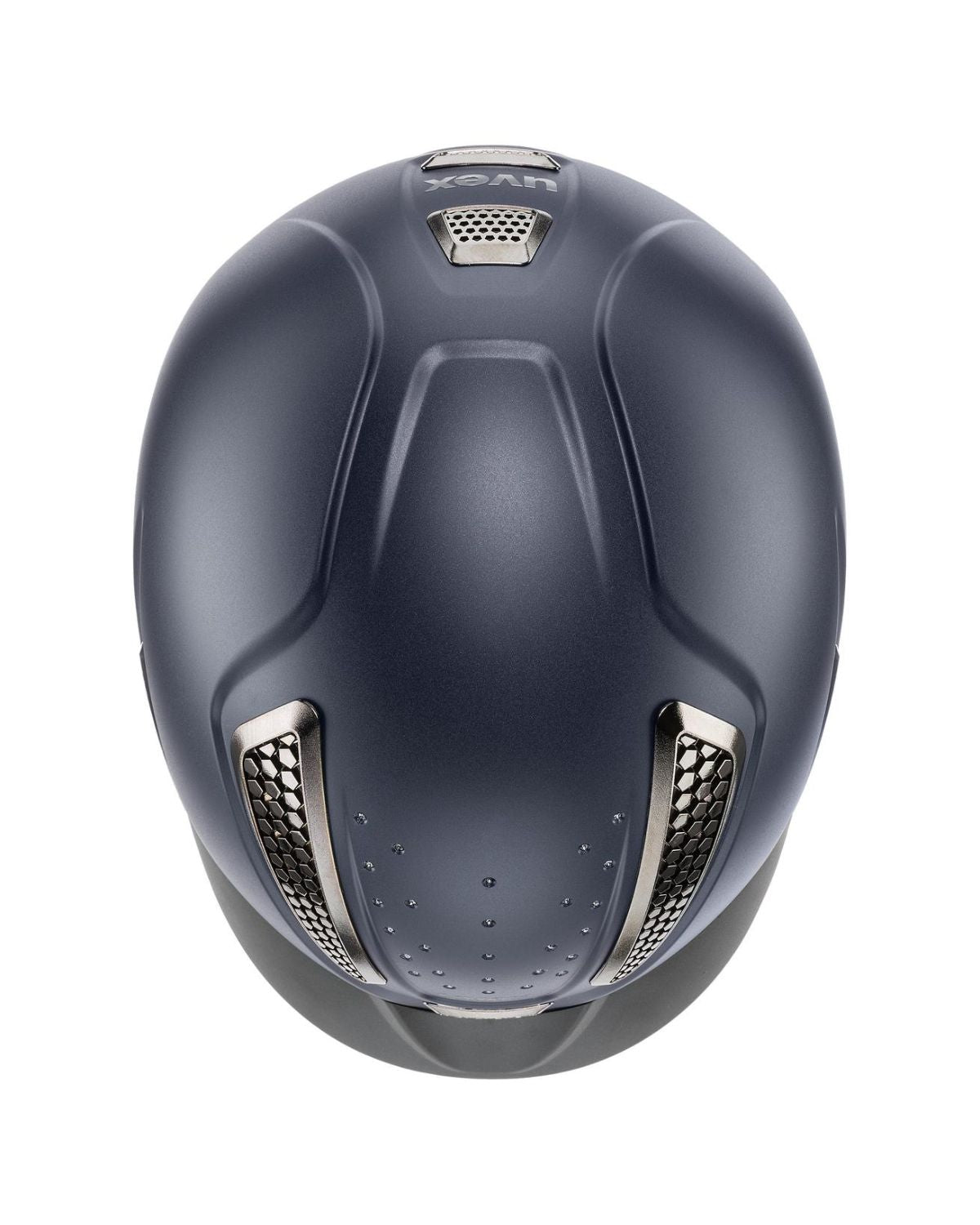 UVEX PERFEXXION III GRACE Riding Helmet - Blue Matt. Premium equestrian safety headwear with Swarovski crystals, chrome accents and ventilation