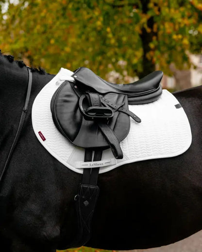 Lemieux Essence Eurojump White Saddle Pad | Equestrian Horse Riding Equipment - Large